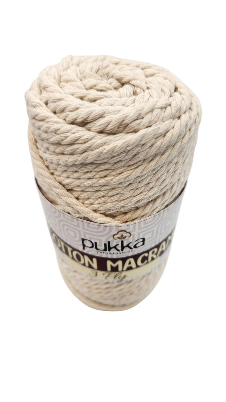 3 Ply Cotton Macrame cord Pukka Yarn